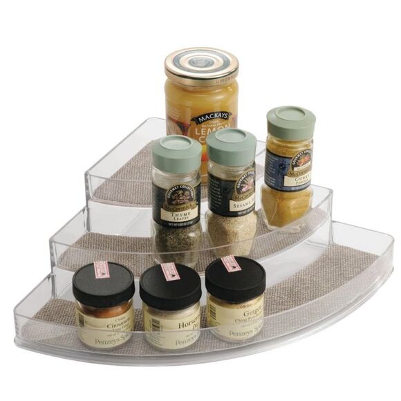 Twillo 3-Tier Stadium Corner Spice Rack in Metallico/Clear - Picture 5 of 15